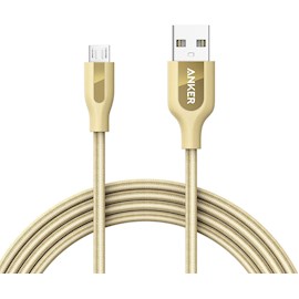 USB კაბელი Anker A81430B1 USB 2.0 to Micro USB 1.8m Golden